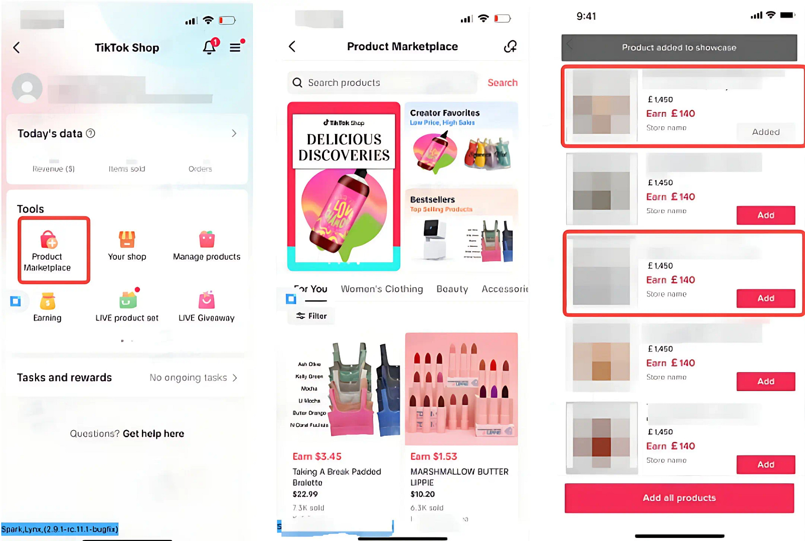 Add products by searching from product marketplace