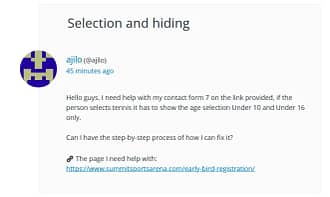 How to hide selections in Contact Form 7