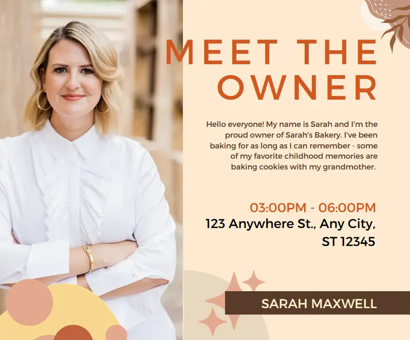 meet the owner of Sarah's Bakery